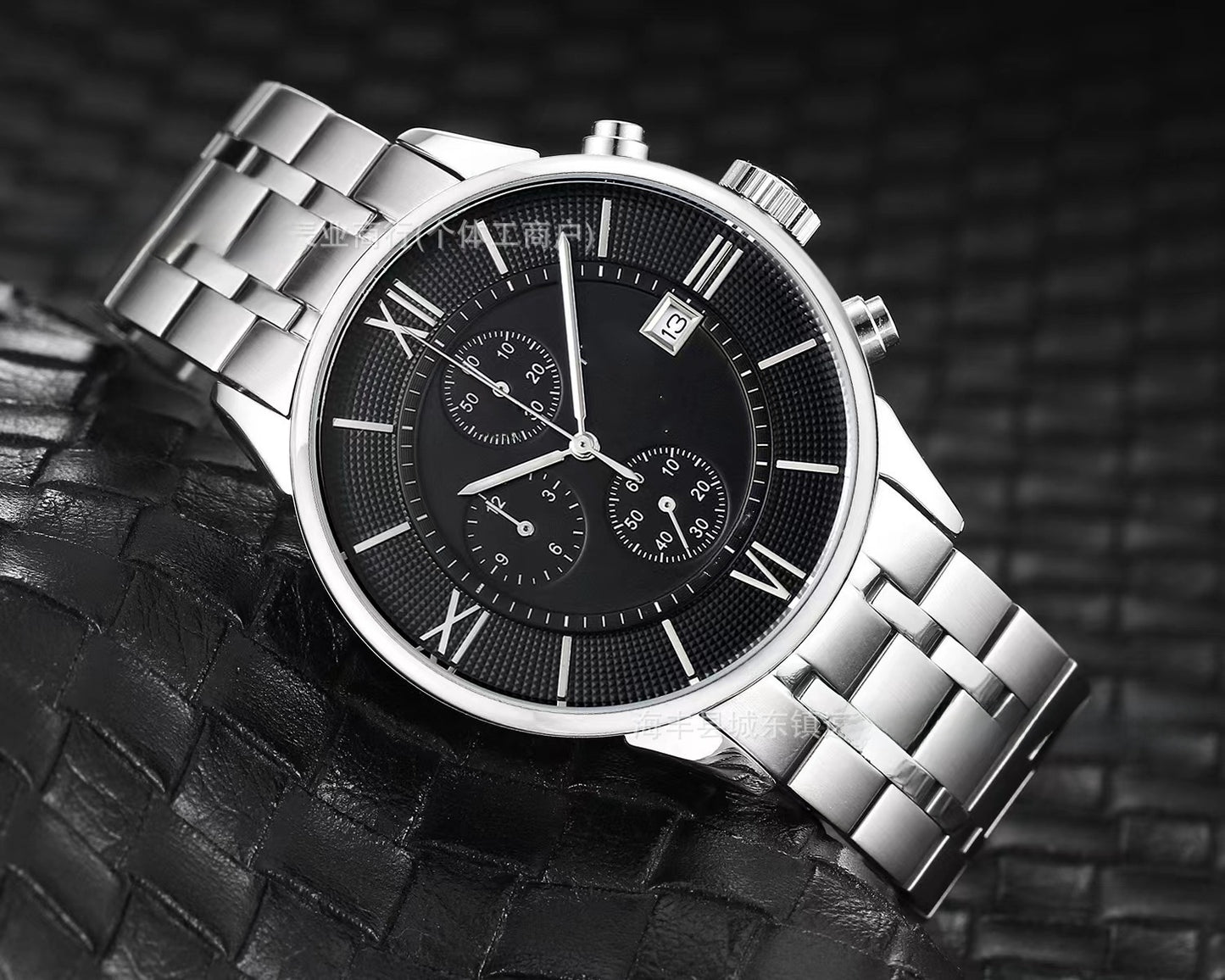 Men's Quartz Watch With Round Dial, Imitation Leather Strap, Pin Buckle, Ordinary Glass Mirror, And Pointer Display