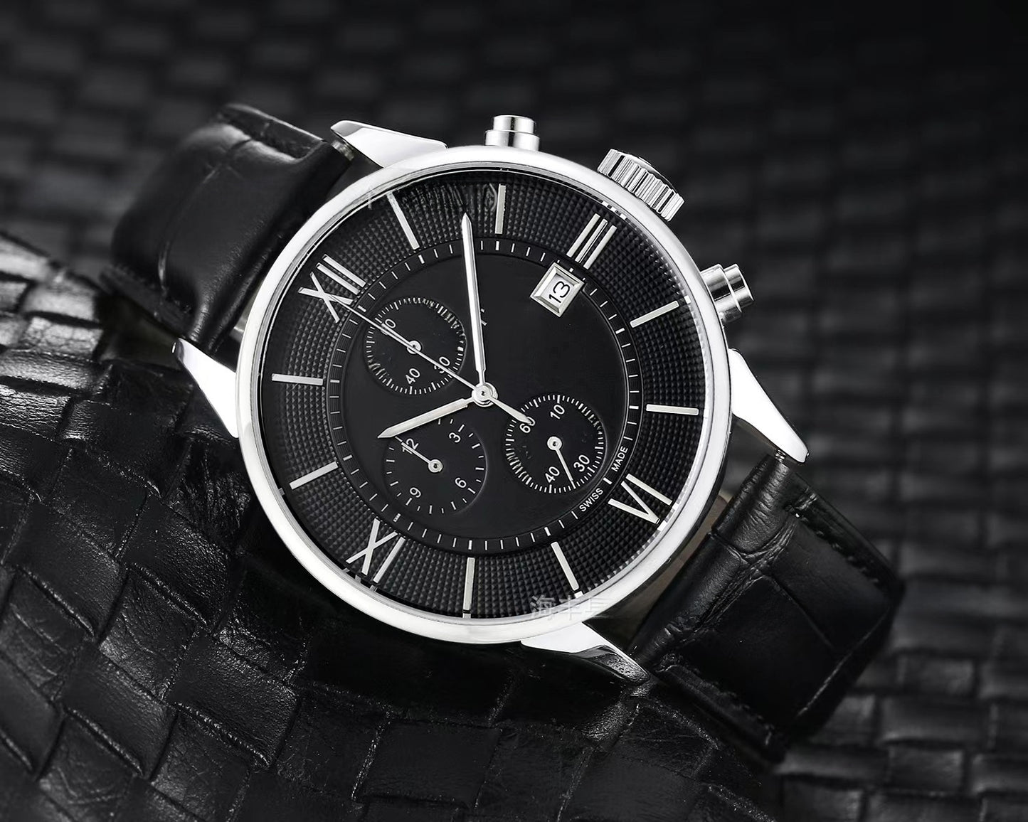 Men's Quartz Watch With Round Dial, Imitation Leather Strap, Pin Buckle, Ordinary Glass Mirror, And Pointer Display