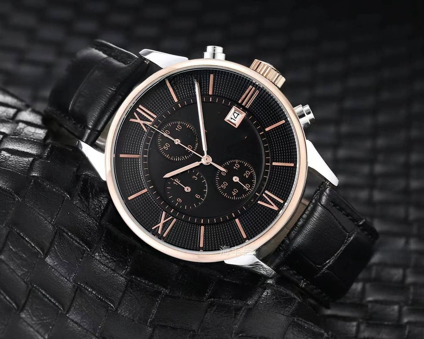 Men's Quartz Watch With Round Dial, Imitation Leather Strap, Pin Buckle, Ordinary Glass Mirror, And Pointer Display