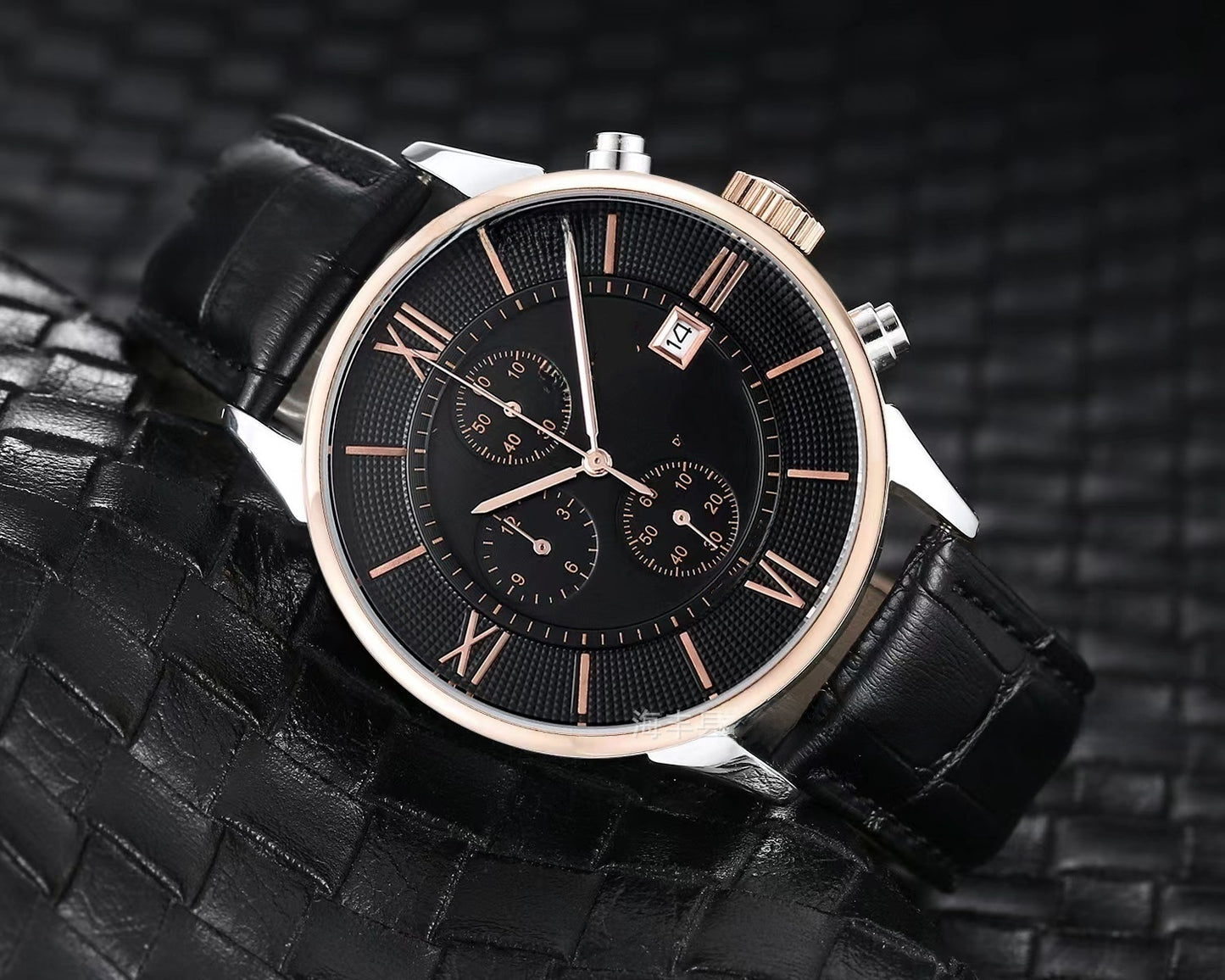 Men's Quartz Watch With Round Dial, Imitation Leather Strap, Pin Buckle, Ordinary Glass Mirror, And Pointer Display