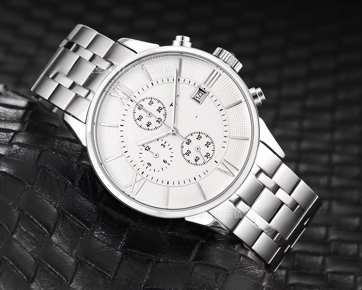 Men's Quartz Watch With Round Dial, Imitation Leather Strap, Pin Buckle, Ordinary Glass Mirror, And Pointer Display