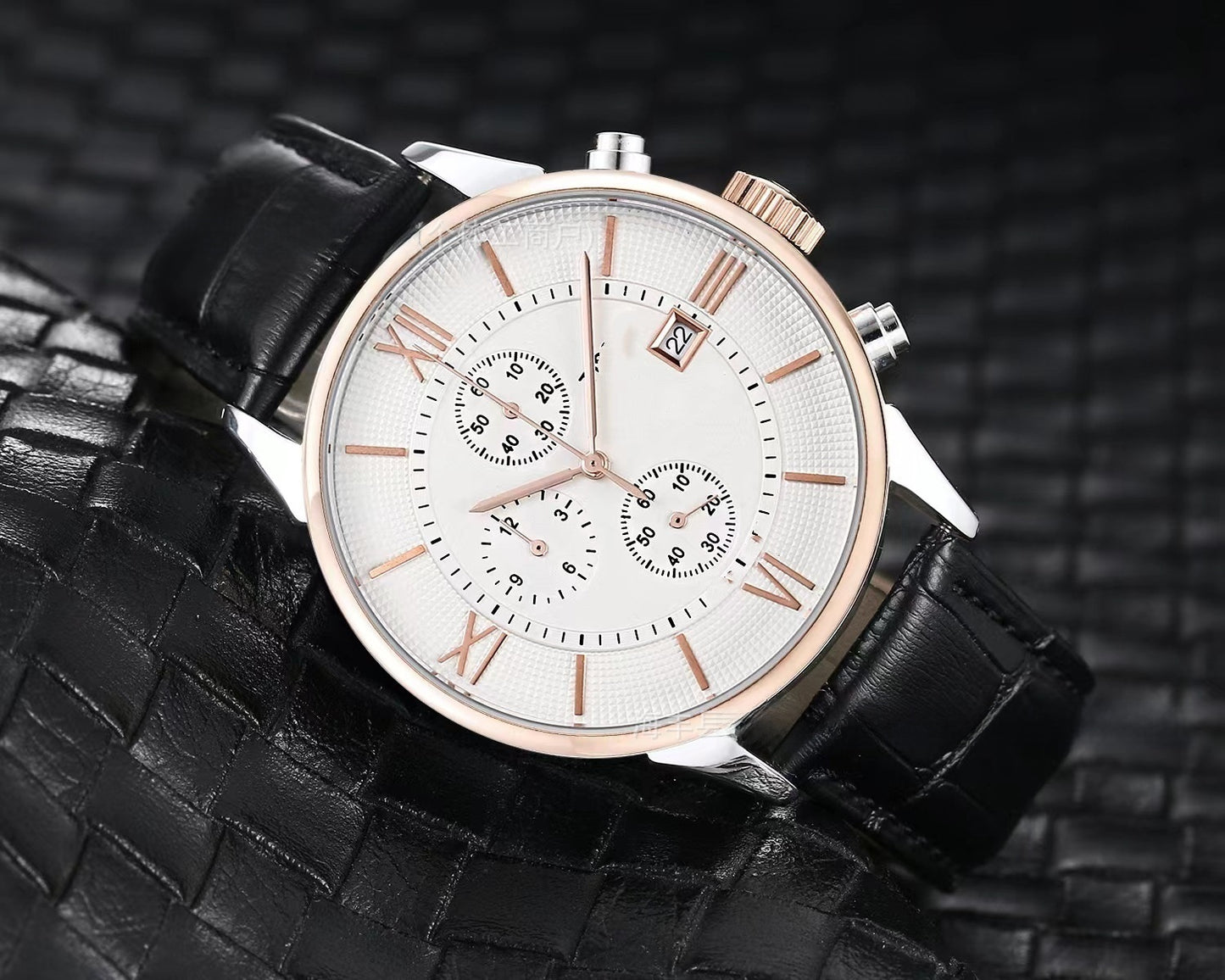 Men's Quartz Watch With Round Dial, Imitation Leather Strap, Pin Buckle, Ordinary Glass Mirror, And Pointer Display