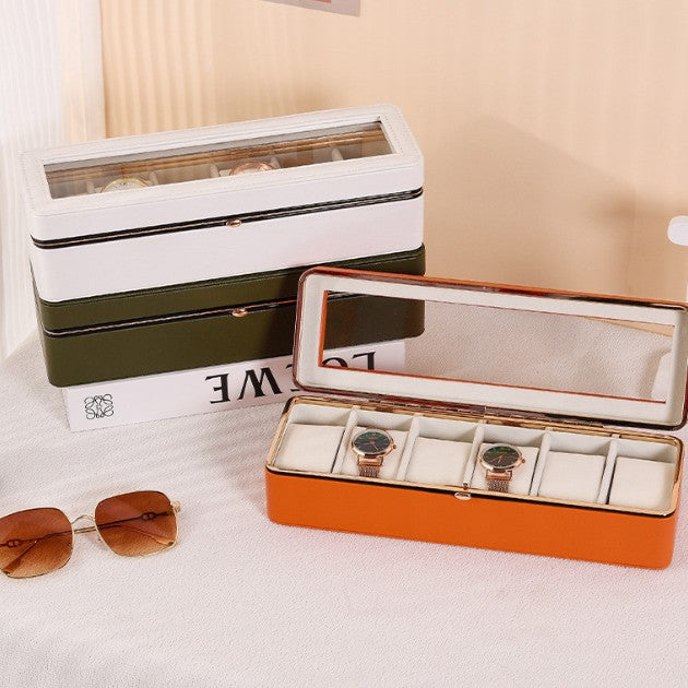 Solid Color Jewelry Box In White Featuring Durable PU Leather Material