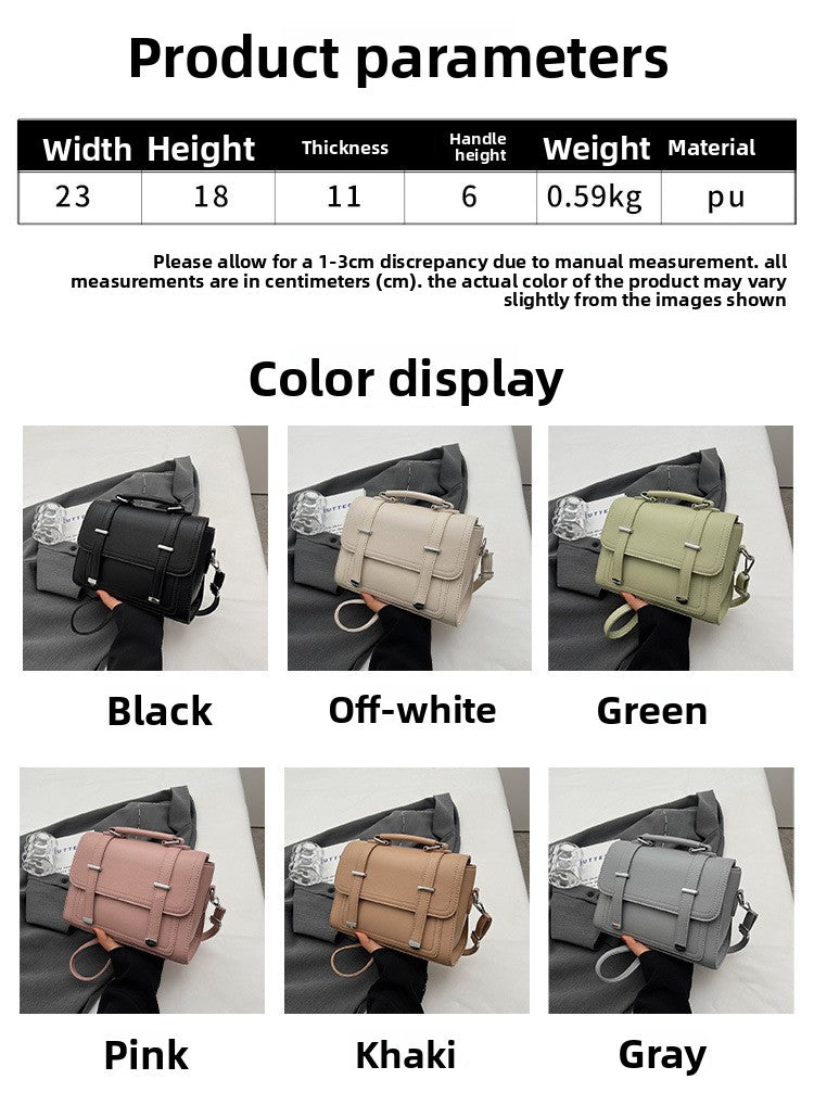 Women’s Square PU Leather Bag With Sewing Thread Detail, Single Shoulder Strap, Perfect For Spring And Summer