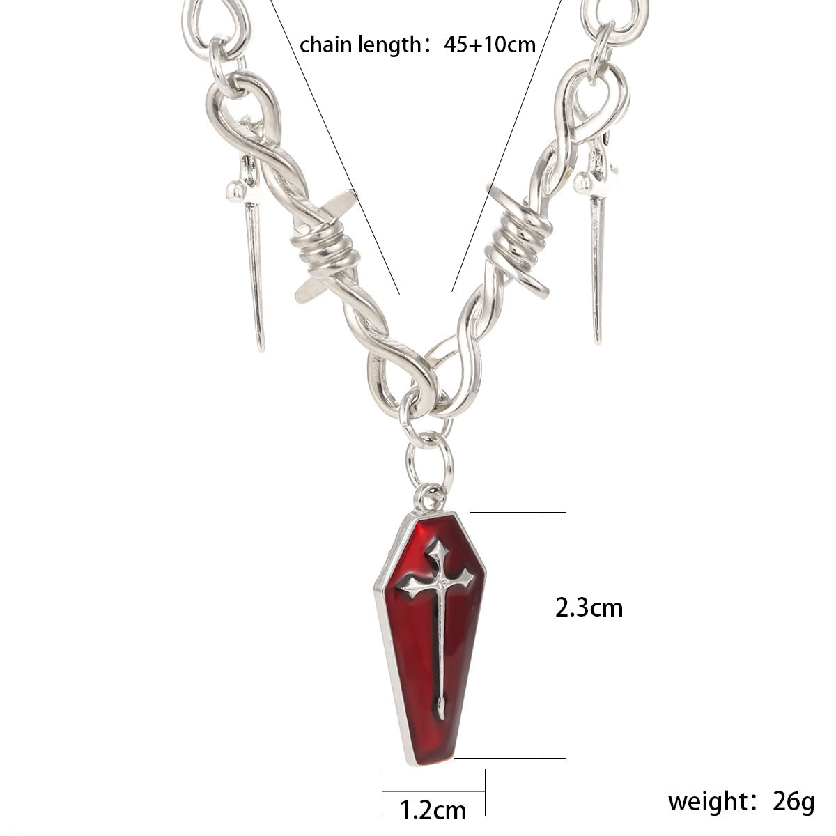 Cross Necklace With Titanium Steel Pendant In Hip-Hop Style Featuring Electroplated 304 Stainless Steel Cable Chain For Unisex