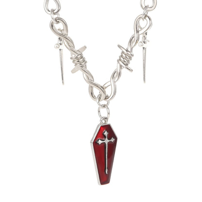 Cross Necklace With Titanium Steel Pendant In Hip-Hop Style Featuring Electroplated 304 Stainless Steel Cable Chain For Unisex