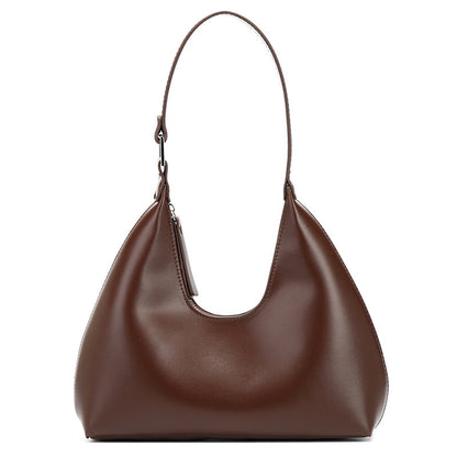 Women’s Dumpling Shape Underarm Bag In PU Leather With Sewing Thread Detail, Top Handle And Large Capacity