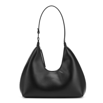 Women’s Dumpling Shape Underarm Bag In PU Leather With Sewing Thread Detail, Top Handle And Large Capacity