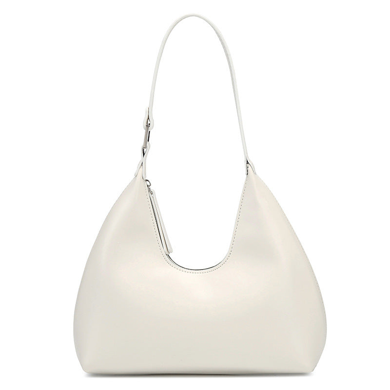 Women’s Dumpling Shape Underarm Bag In PU Leather With Sewing Thread Detail, Top Handle And Large Capacity