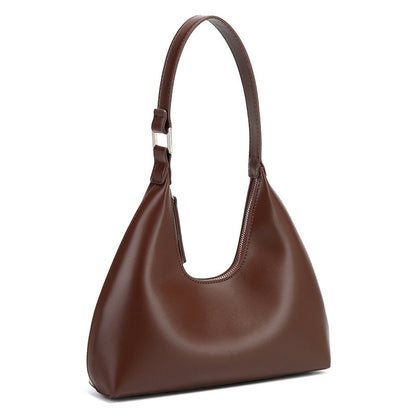 Women’s Dumpling Shape Underarm Bag In PU Leather With Sewing Thread Detail, Top Handle And Large Capacity