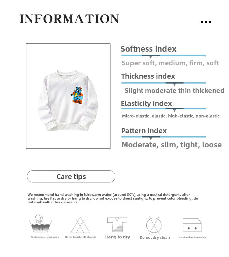 Boy's Cartoon Cotton Pullover Sweatshirt With Round Neck And Long Sleeves For Toddlers 3-6 Years