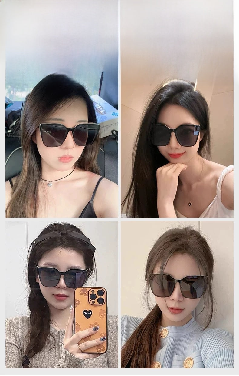 Unisex Square Full Frame Sunglasses With PC Lens Material In Dyed Black, Perfect For Spring
