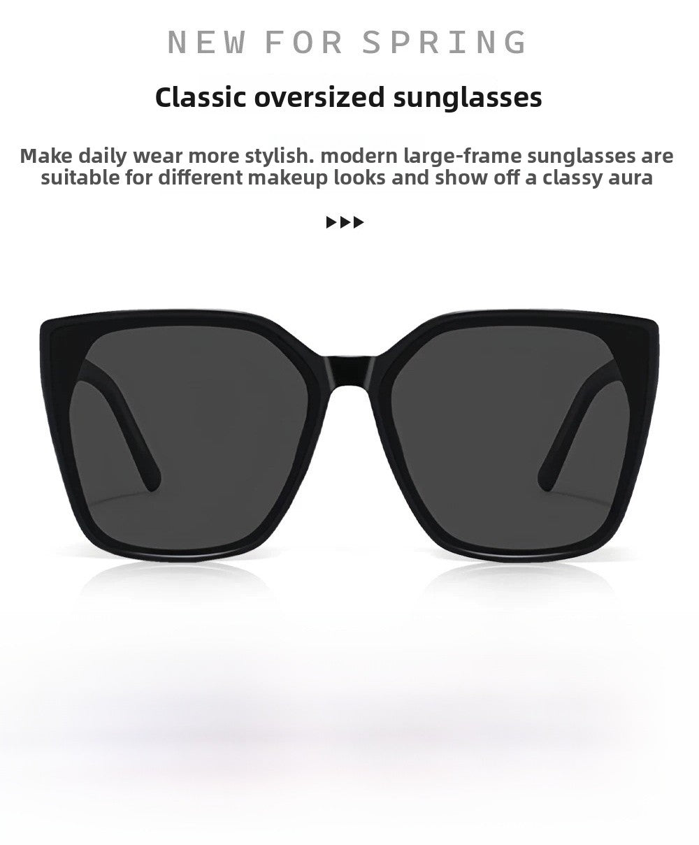 Unisex Square Full Frame Sunglasses With PC Lens Material In Dyed Black, Perfect For Spring