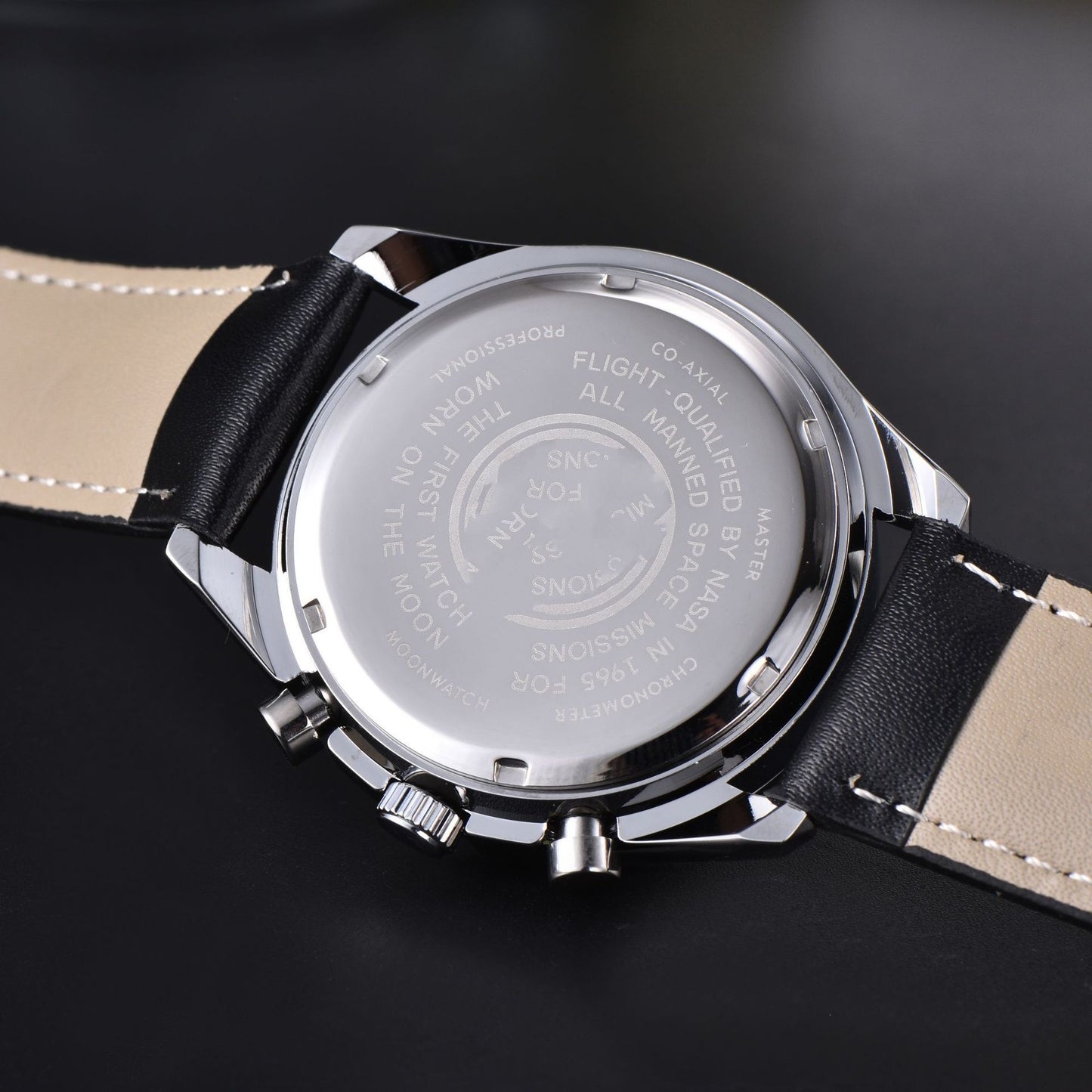 Men's Quartz Watch With Stainless Steel Strap And Horseshoe Buckle, Round Dial Featuring Ordinary Glass Mirror And Pointer Display