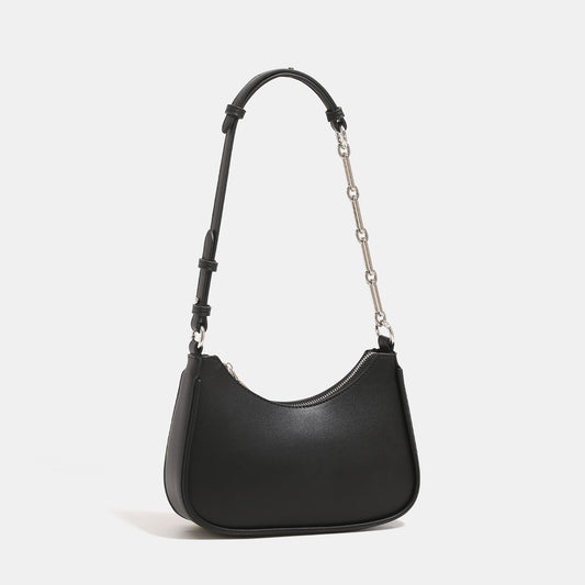 Women’s Square Pu Leather Underarm Bag With Chain Fashion Element And Top Handle, Perfect For Summer