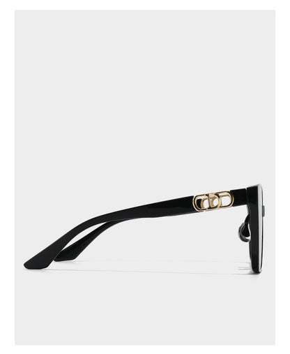Unisex Square Full Frame Sunglasses With PC Lens Material In Dyed Black For Spring And Summer