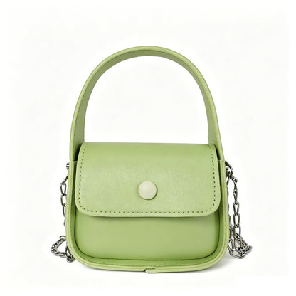 Solid Color Square PU Leather Shoulder Bag For Women With Chain Strap