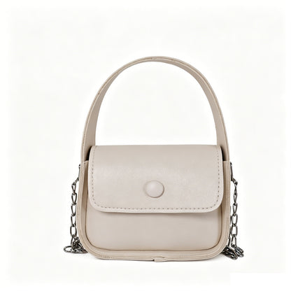 Solid Color Square PU Leather Shoulder Bag For Women With Chain Strap