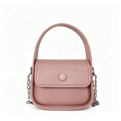 Solid Color Square PU Leather Shoulder Bag For Women With Chain Strap