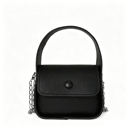 Solid Color Square PU Leather Shoulder Bag For Women With Chain Strap