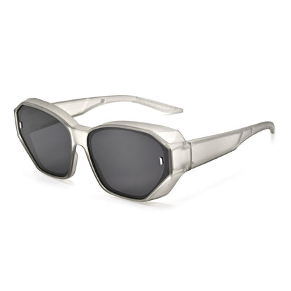Unisex Polygons Sunglasses With Tac Lens Material In Dyed Black, Perfect For Beach Wear