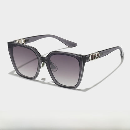Unisex Square Full Frame Sunglasses With PC Lens Material In Dyed Black For Spring And Summer