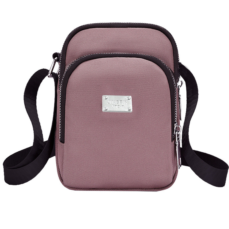 Women’s Splicing Square Phone Wallet In Oxford Cloth With Sewing Thread Detail, Perfect For Summer