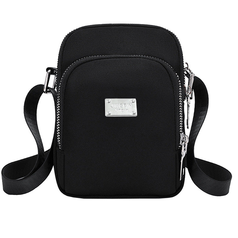 Women’s Splicing Square Phone Wallet In Oxford Cloth With Sewing Thread Detail, Perfect For Summer