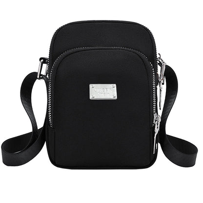 Women’s Splicing Square Phone Wallet In Oxford Cloth With Sewing Thread Detail, Perfect For Summer