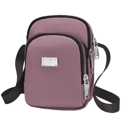 Women’s Splicing Square Phone Wallet In Oxford Cloth With Sewing Thread Detail, Perfect For Summer