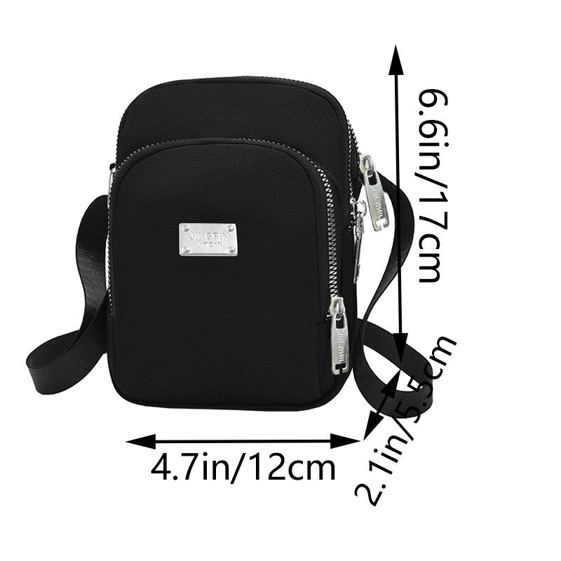 Women’s Splicing Square Phone Wallet In Oxford Cloth With Sewing Thread Detail, Perfect For Summer