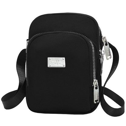 Women’s Splicing Square Phone Wallet In Oxford Cloth With Sewing Thread Detail, Perfect For Summer