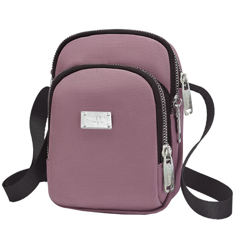 Women’s Splicing Square Phone Wallet In Oxford Cloth With Sewing Thread Detail, Perfect For Summer