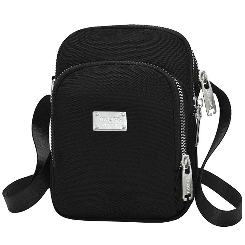 Women’s Splicing Square Phone Wallet In Oxford Cloth With Sewing Thread Detail, Perfect For Summer
