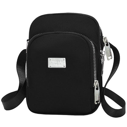 Women’s Splicing Square Phone Wallet In Oxford Cloth With Sewing Thread Detail, Perfect For Summer