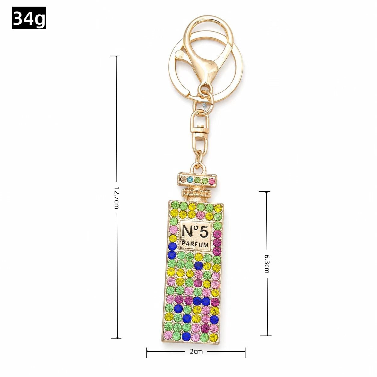 Perfume Bottle Key Chain Featuring Rhinestones And Durable Alloy Material