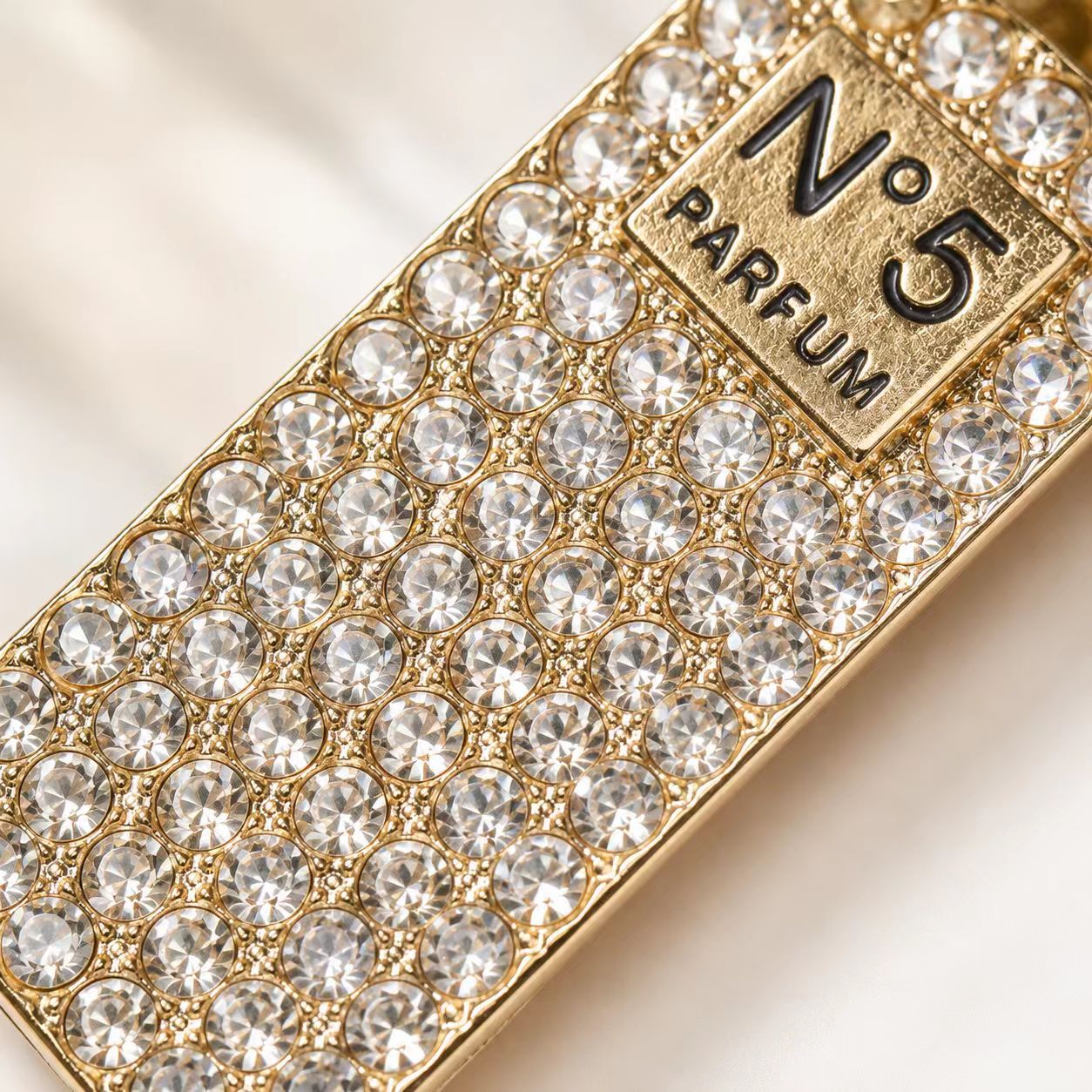Perfume Bottle Key Chain Featuring Rhinestones And Durable Alloy Material