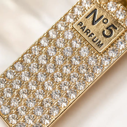 Perfume Bottle Key Chain Featuring Rhinestones And Durable Alloy Material