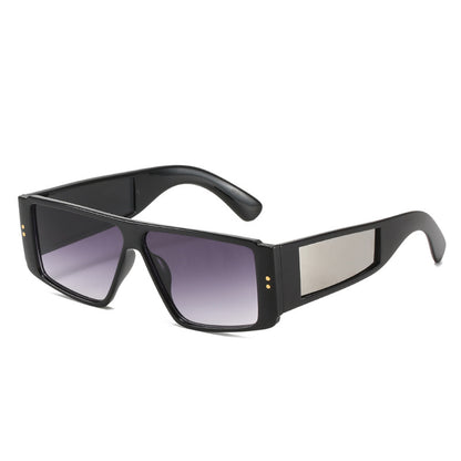 Unisex Square Full Frame Sunglasses With PC Lens Material In Dyed Black, Perfect For Summer