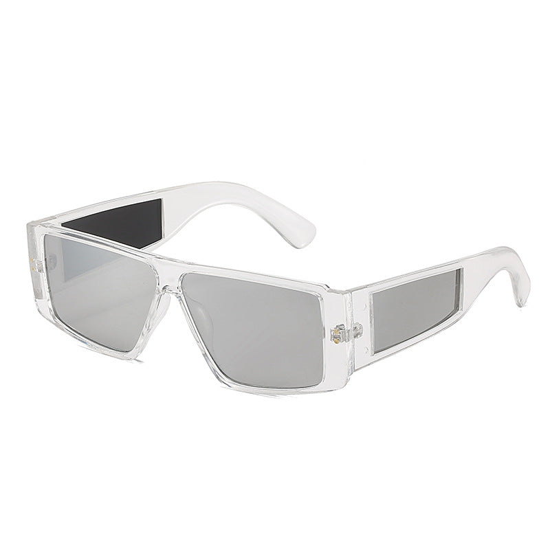 Unisex Square Full Frame Sunglasses With PC Lens Material In Dyed Black, Perfect For Summer