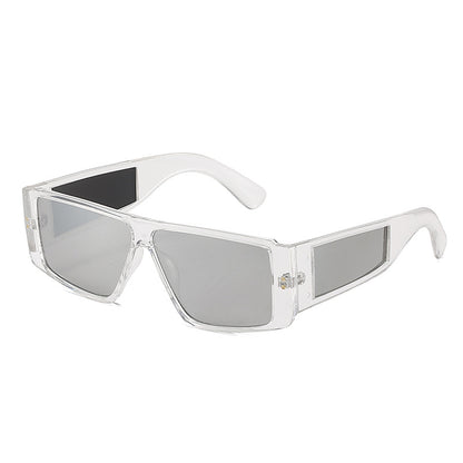 Unisex Square Full Frame Sunglasses With PC Lens Material In Dyed Black, Perfect For Summer