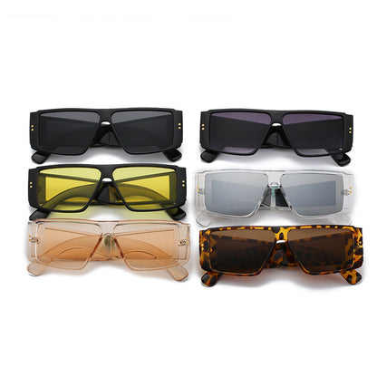 Unisex Square Full Frame Sunglasses With PC Lens Material In Dyed Black, Perfect For Summer