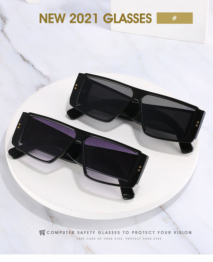 Unisex Square Full Frame Sunglasses With PC Lens Material In Dyed Black, Perfect For Summer