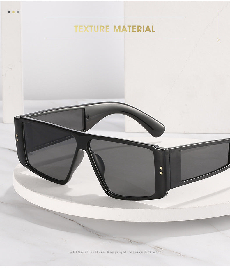 Unisex Square Full Frame Sunglasses With PC Lens Material In Dyed Black, Perfect For Summer