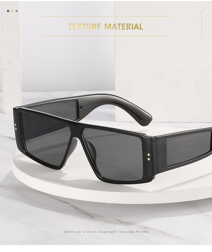 Unisex Square Full Frame Sunglasses With PC Lens Material In Dyed Black, Perfect For Summer