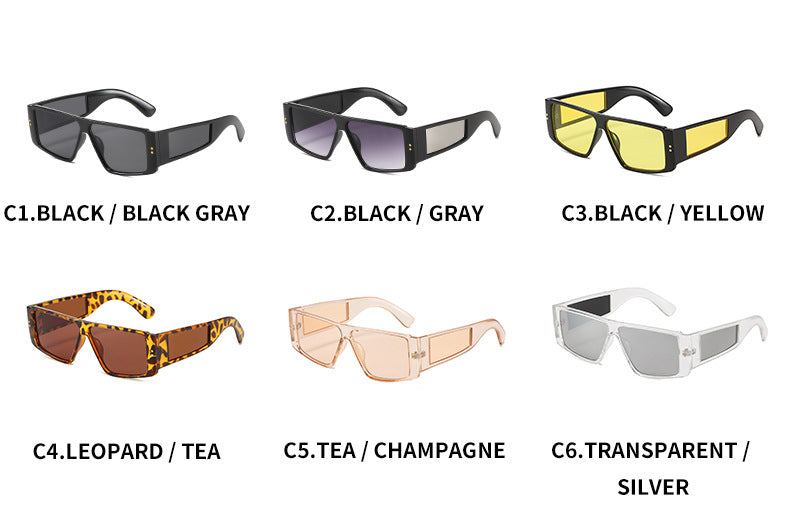 Unisex Square Full Frame Sunglasses With PC Lens Material In Dyed Black, Perfect For Summer