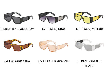 Unisex Square Full Frame Sunglasses With PC Lens Material In Dyed Black, Perfect For Summer