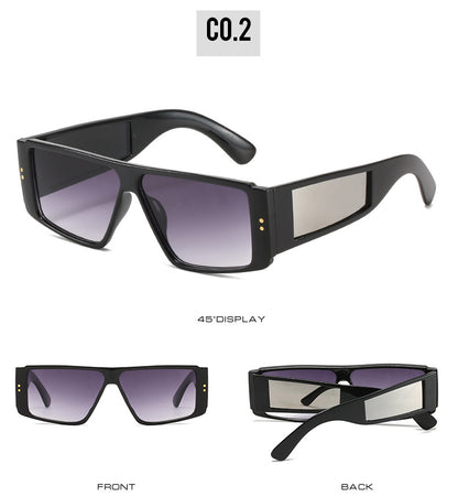 Unisex Square Full Frame Sunglasses With PC Lens Material In Dyed Black, Perfect For Summer