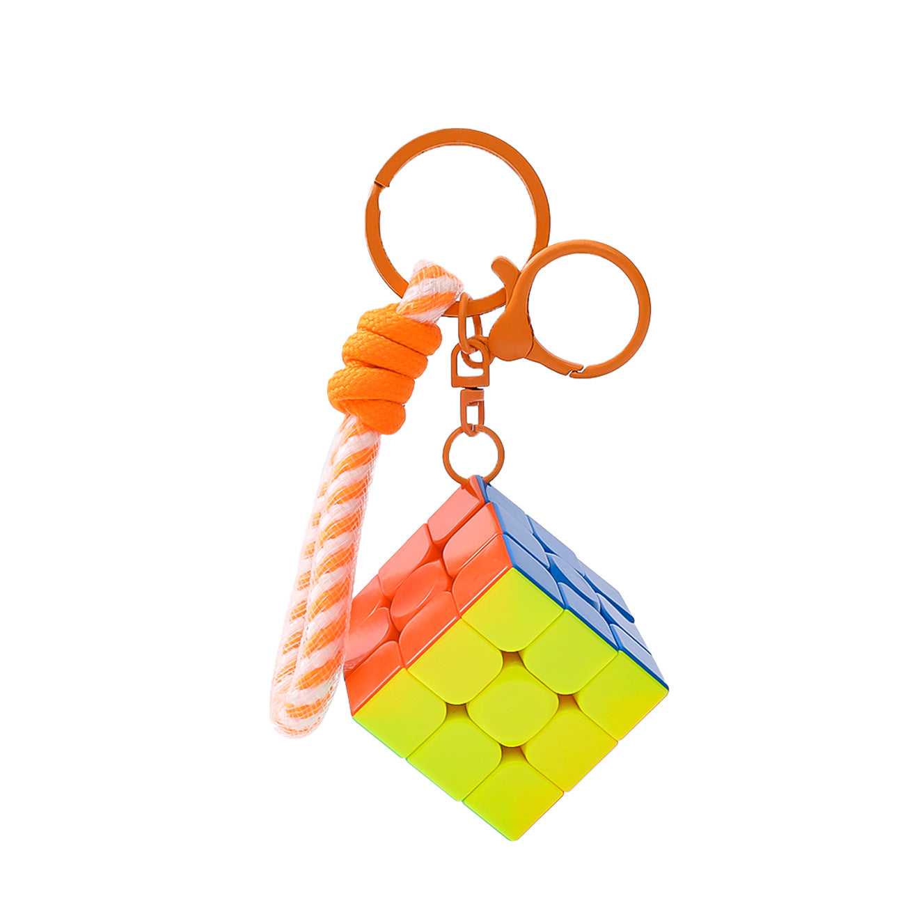 New Year Rubik's Cube Key Chain Bag Charm In Plastic Material, Stylish Accessory For Bags And Keys