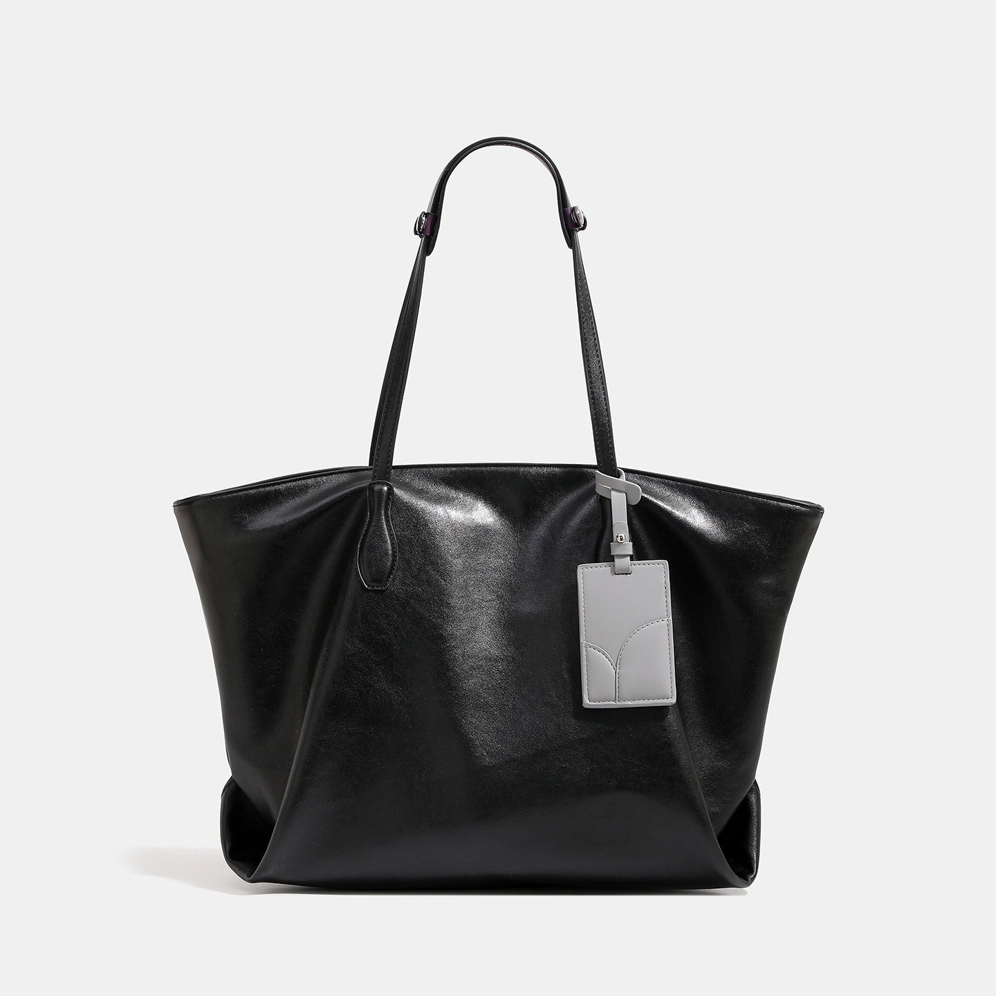 Women’s Square PU Leather Tote Bag With Sewing Thread Detail, Single Shoulder Strap, Large Capacity